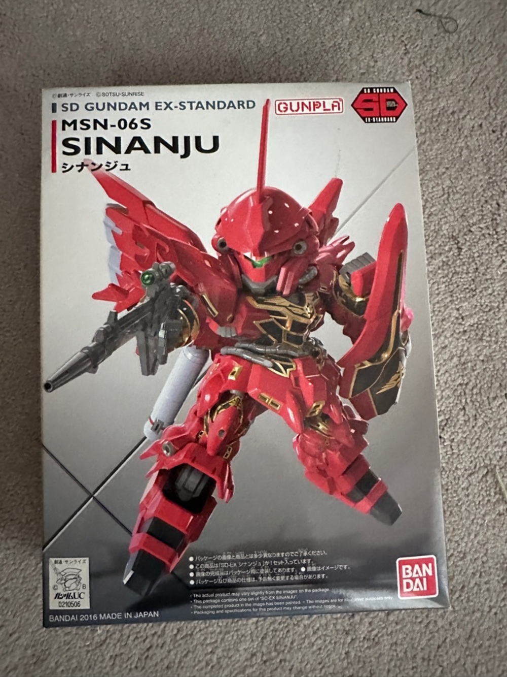 SD Gundam EX-Standard MSN-06S Sinanju Red Model Kit -New